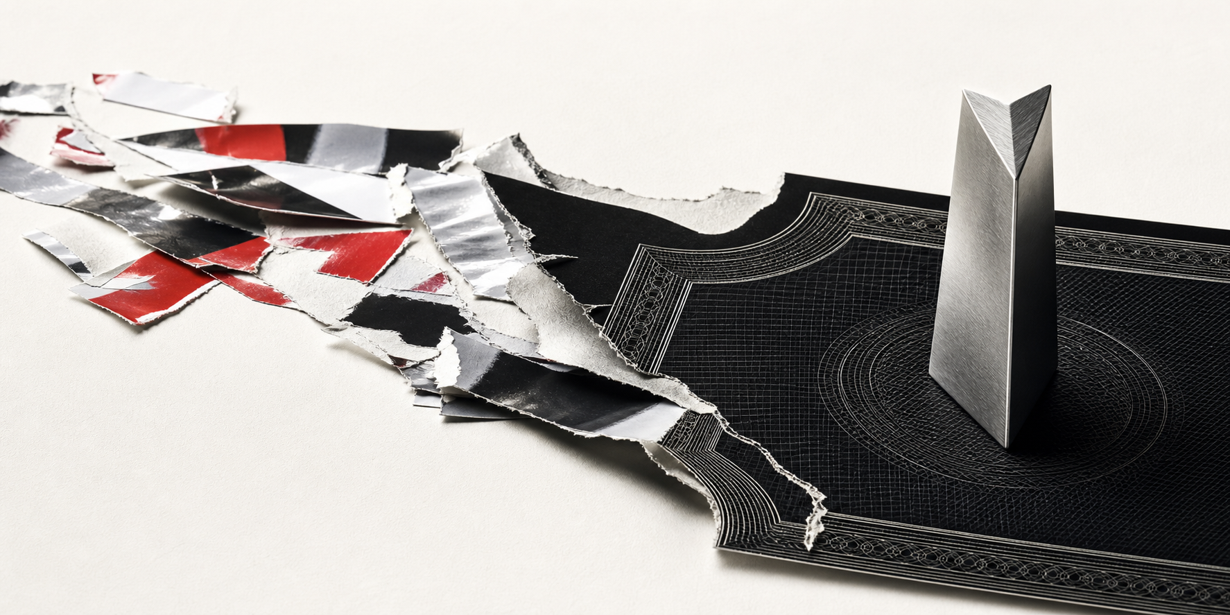 Editorial paper and metal asset hero image